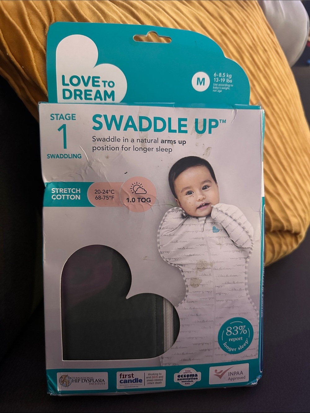 Love To Dream Swaddle Up Bag Stage 1 Swaddling Medium Sealed Dark Sage